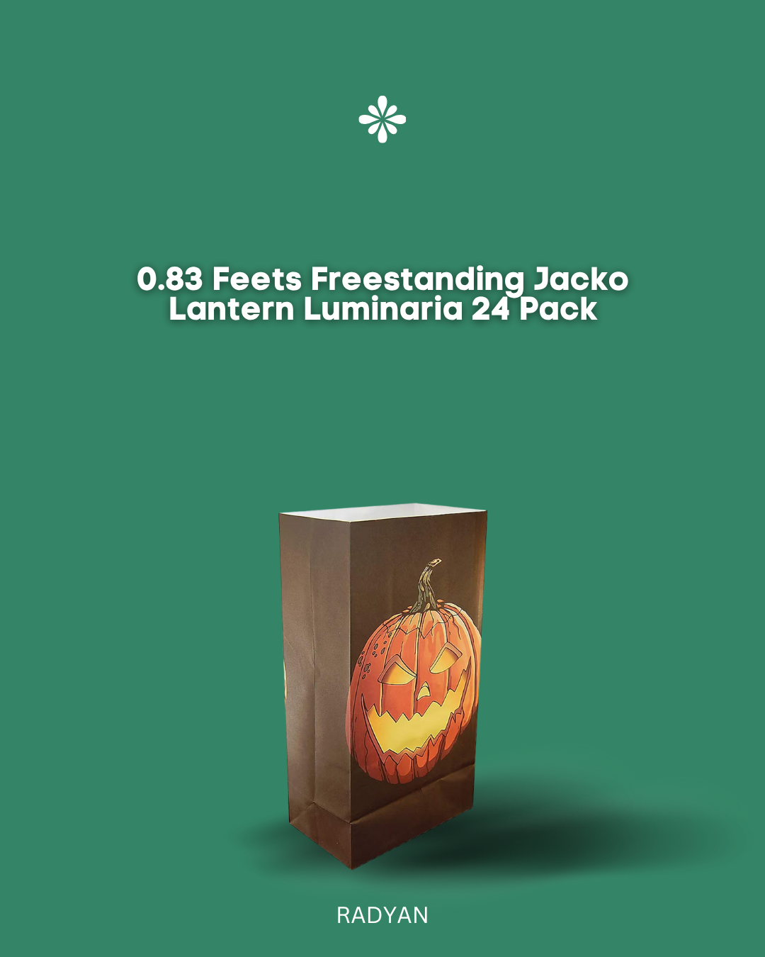 0.83 Feets Freestanding Jacko Lantern Luminaria 24 Pack