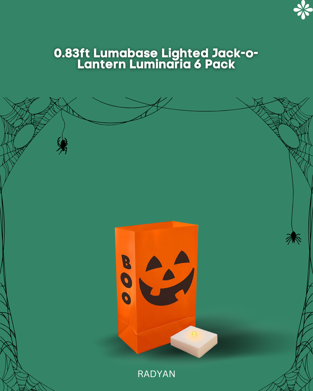0.83ft Lumabase Lighted Jack-o-Lantern Luminaria 6 Pack