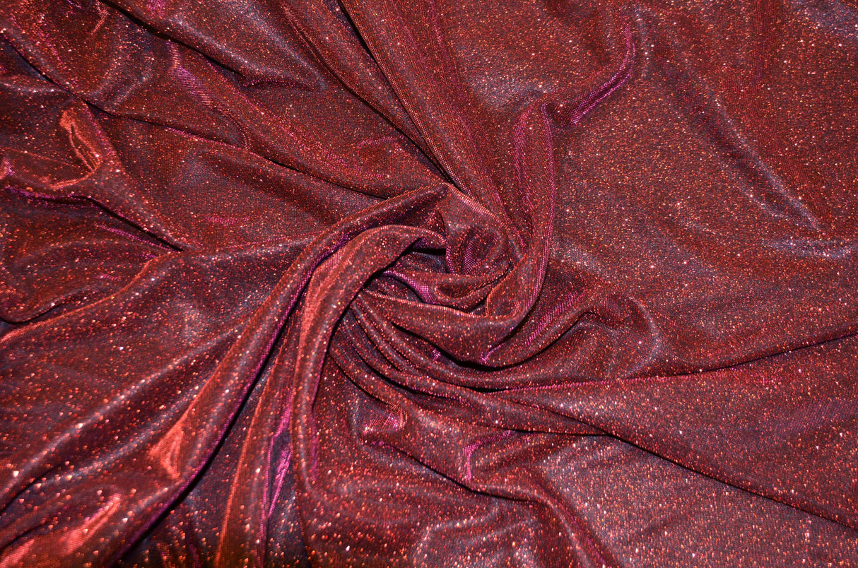 Stretch Glimmer Knit Polyester Spandex Fabric - Metallic Glitter Knit, 56" Width (1 Yard)