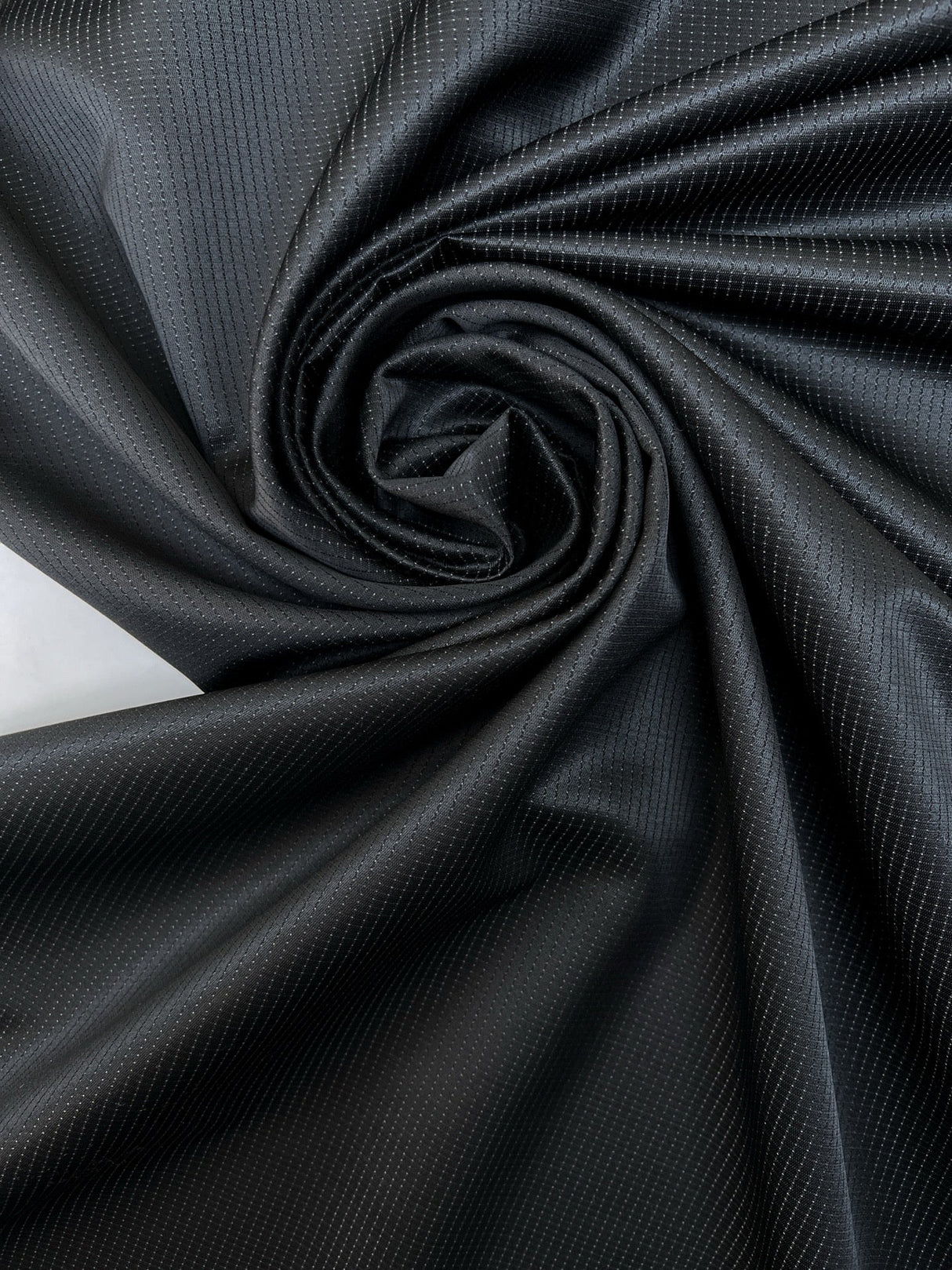 Wool Jacquard Fabric Black Striped