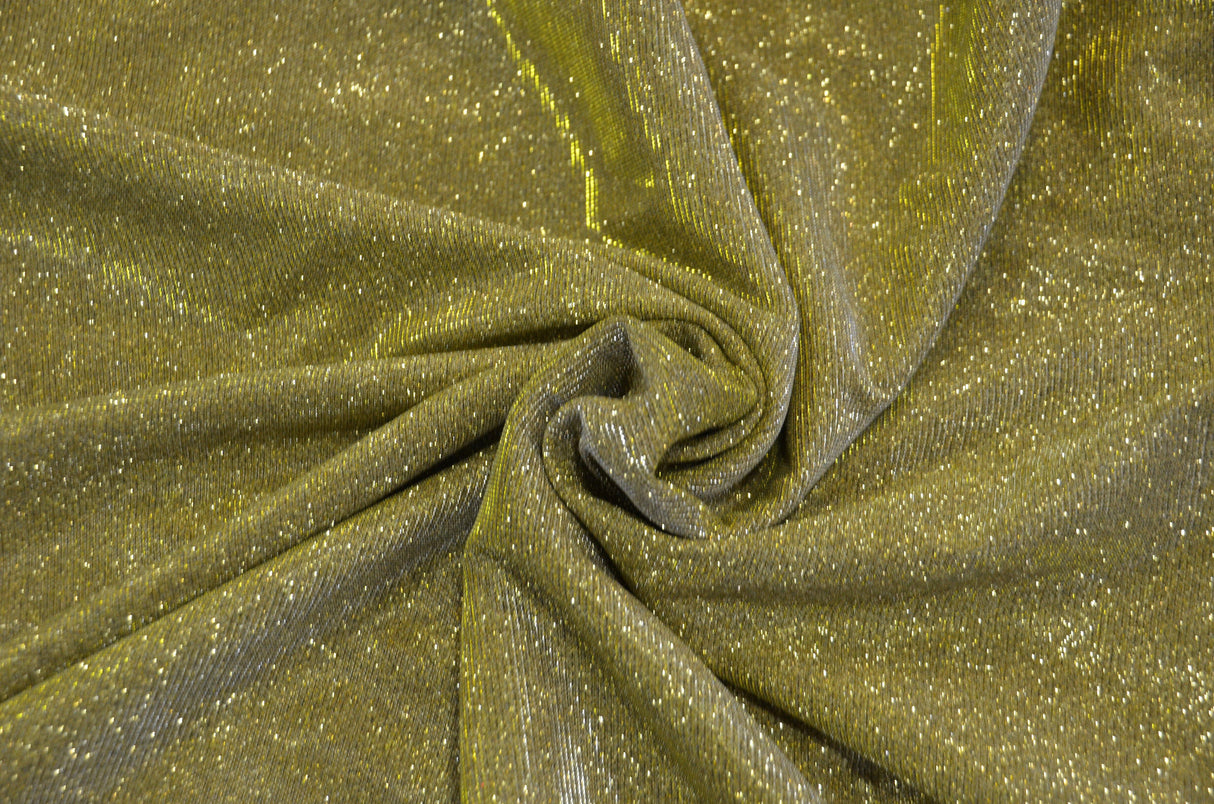Stretch Glimmer Knit Polyester Spandex Fabric - Metallic Glitter Knit, 56" Width (1 Yard)