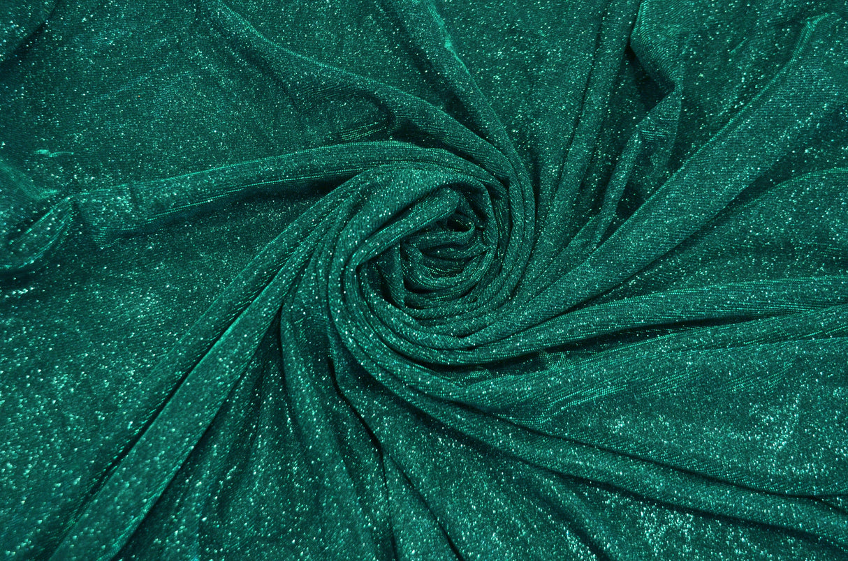 Stretch Glimmer Knit Polyester Spandex Fabric - Metallic Glitter Knit, 56" Width (1 Yard)
