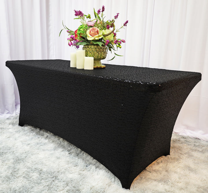 Sequin Spandex Table Cover Rectangular Stretch