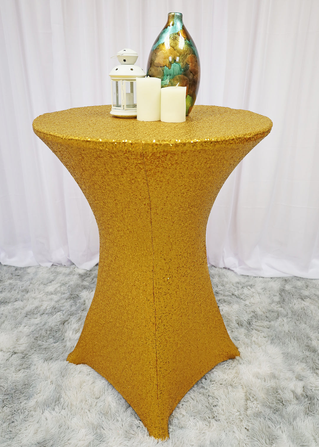 Cocktail Sequin Spandex Table Cover Fitted Event Tablecloth