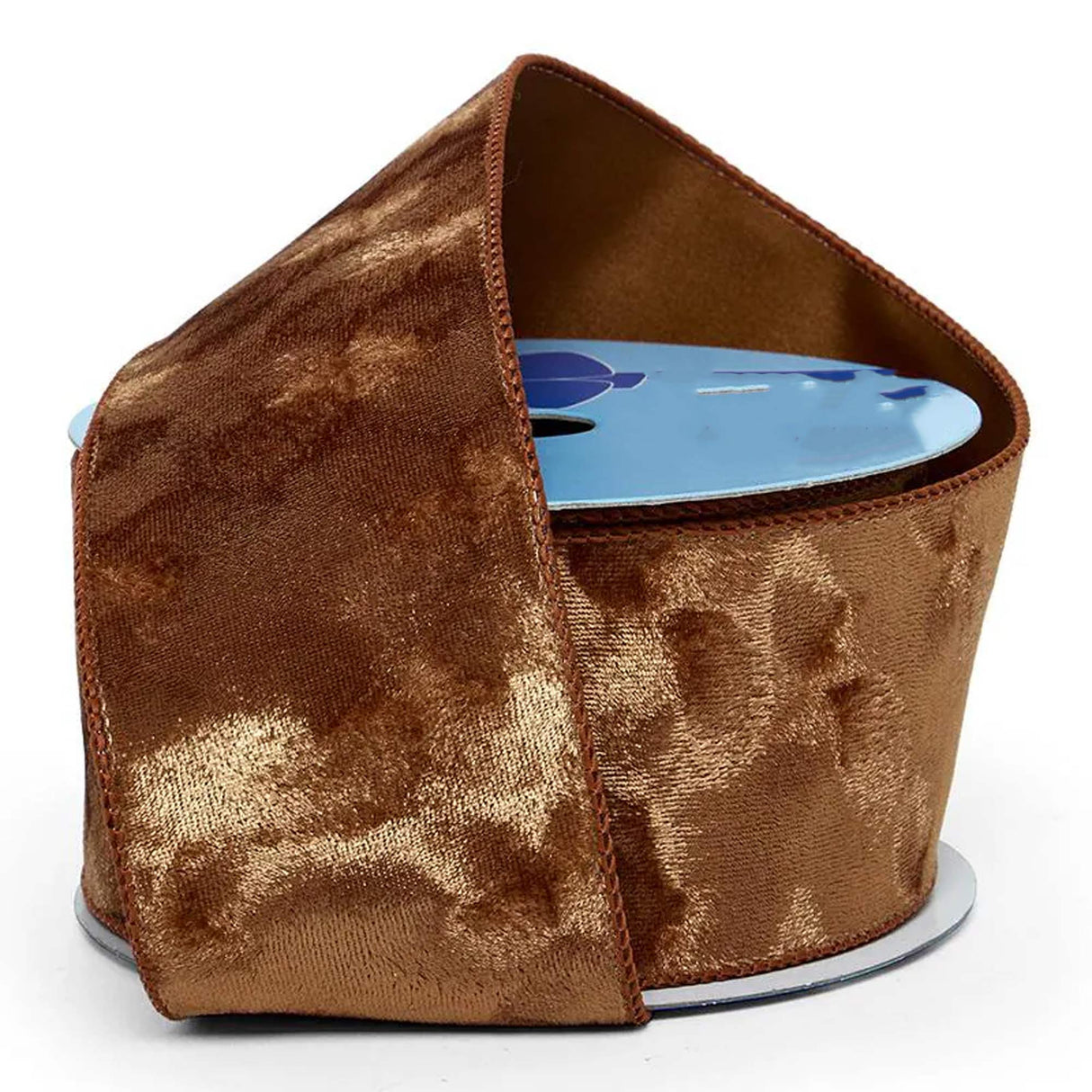 Brushed Velvet Wired Ribbon 2 1/2 '' X 10 yd Copper Color 1 / roll