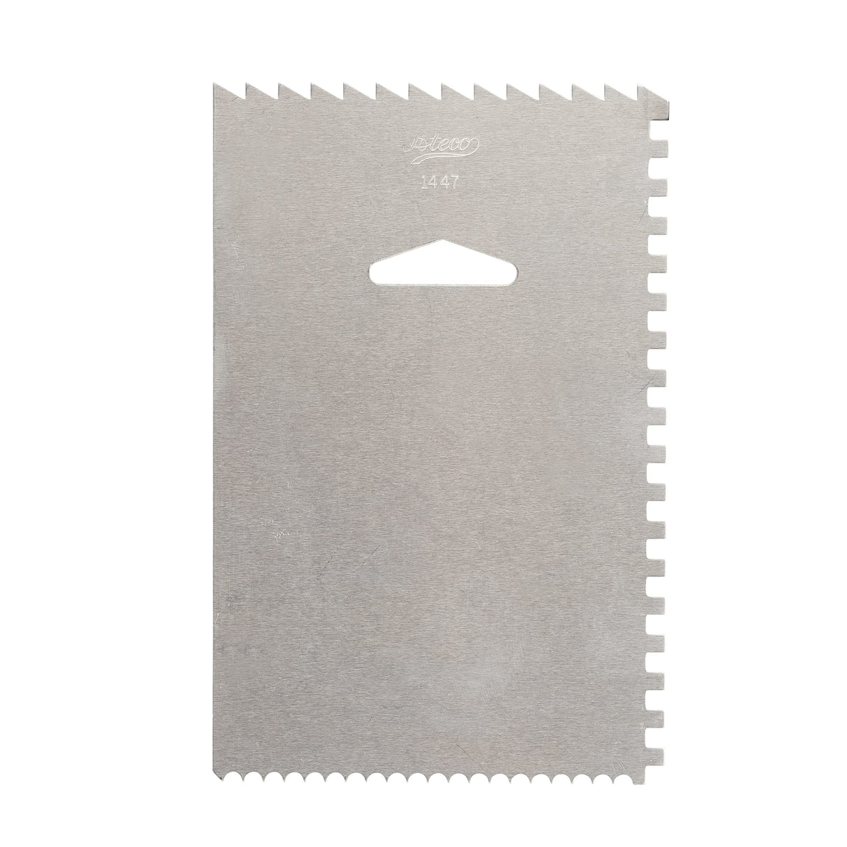 Ateco 1446 - 3 Sided Decorating Comb and 1447- 4 Sided Decorating Comb & Icing Smoother, 2 Pc Set,Silver