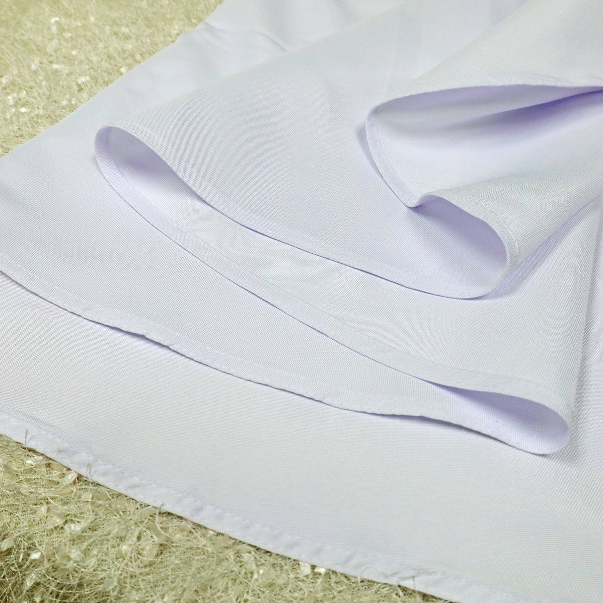 Round Economy Polyester Tablecloth 108" White