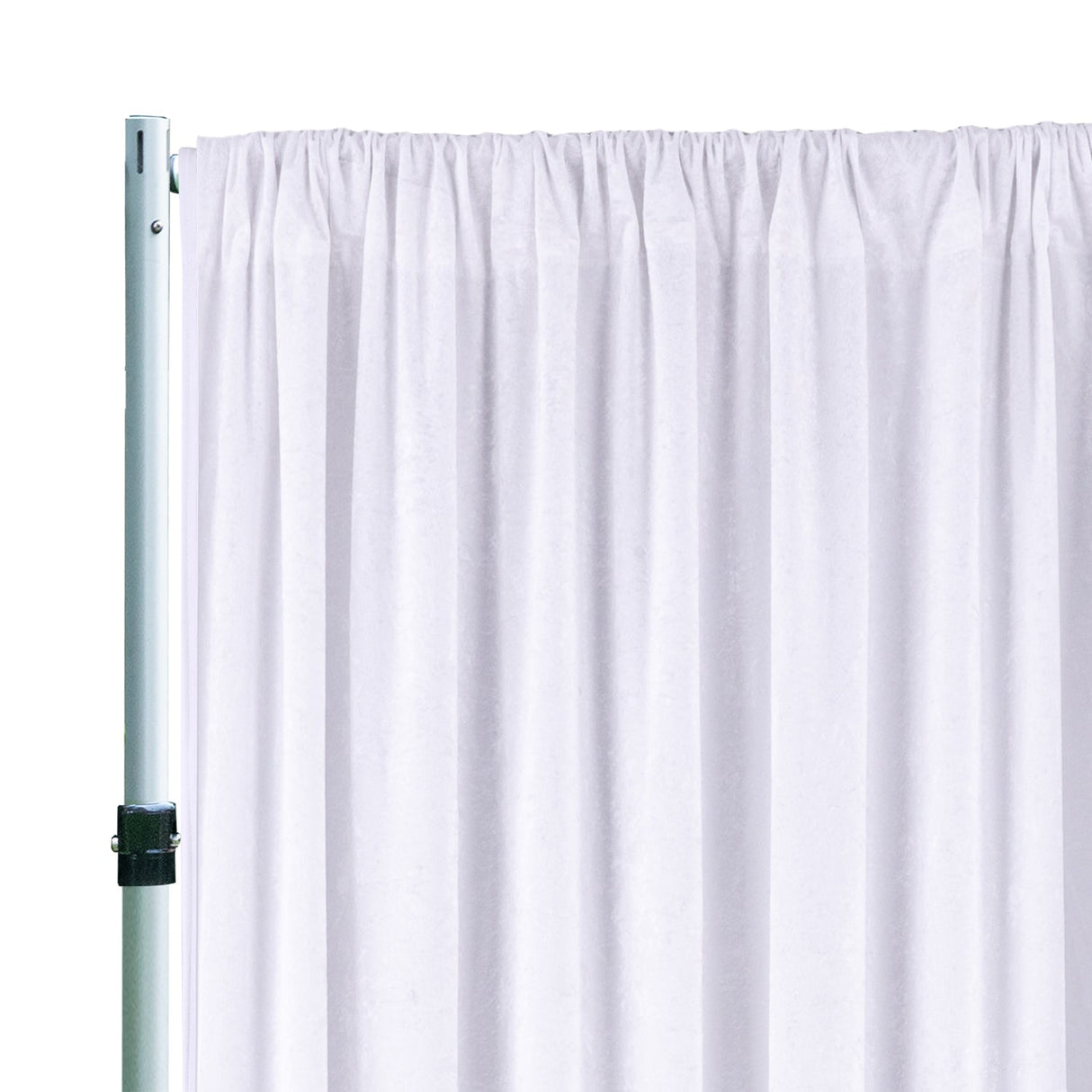 Crushed Velvet Backdrop Drape Panel 16 ft x 57 in White