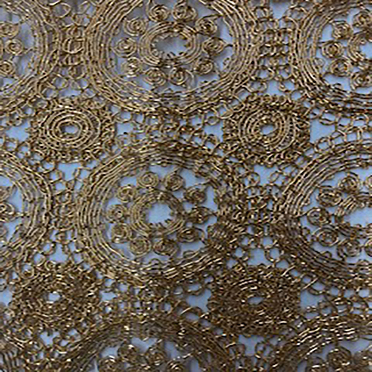 Polyester Galaxy Cord Embroidery Lace Fabric 50" Gold Copper