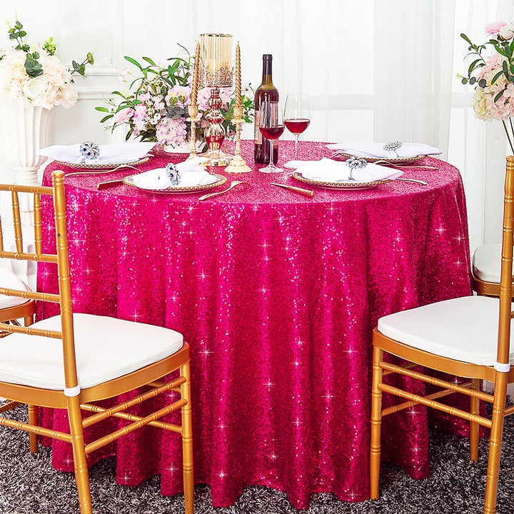 Seamless Round Sequin Taffeta Tablecloth