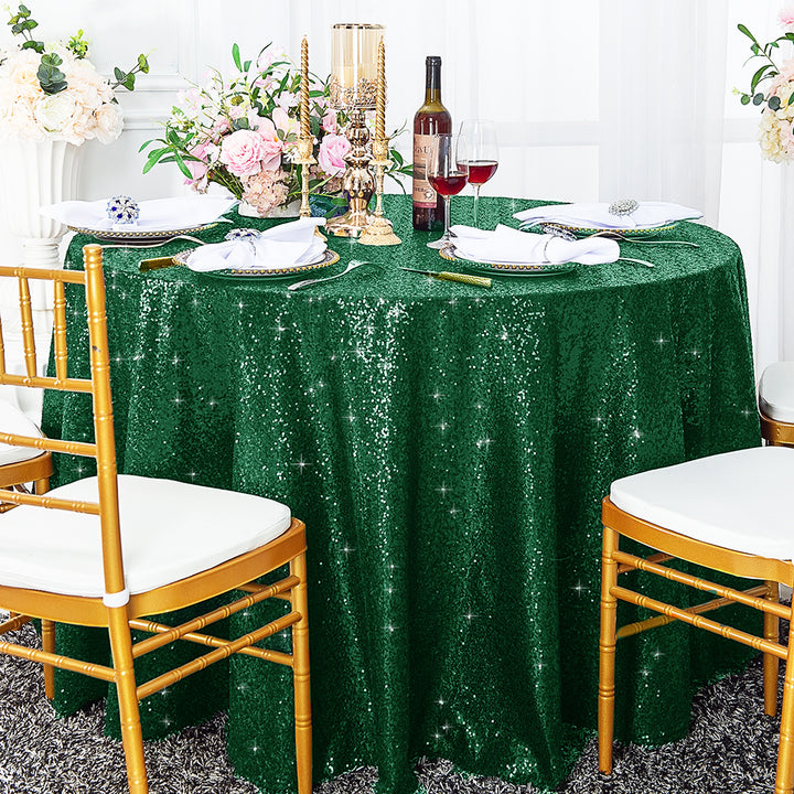 Seamless Round Sequin Taffeta Tablecloth
