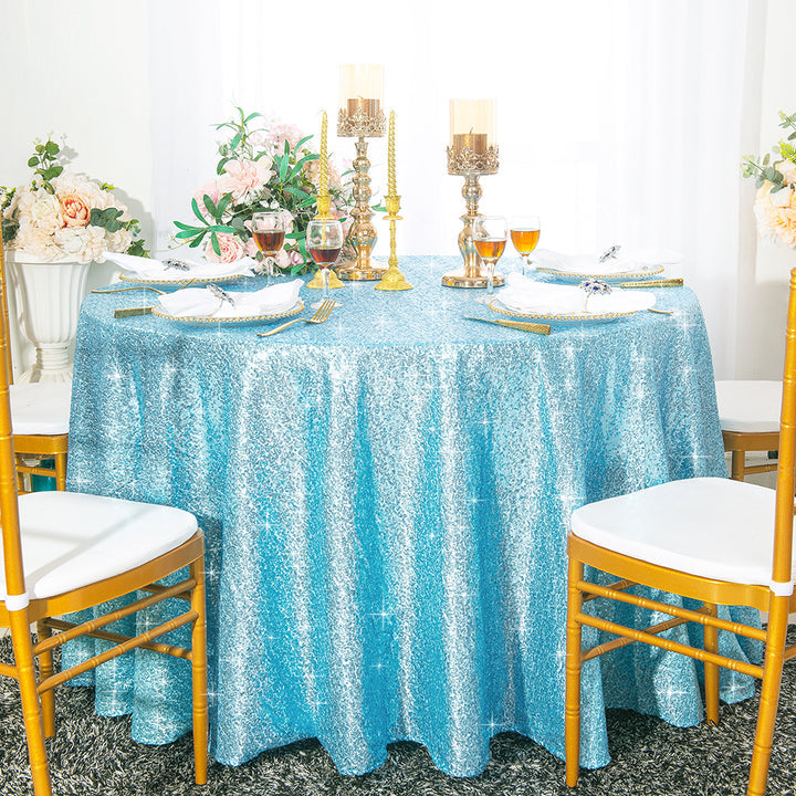 Seamless Round Sequin Taffeta Tablecloth