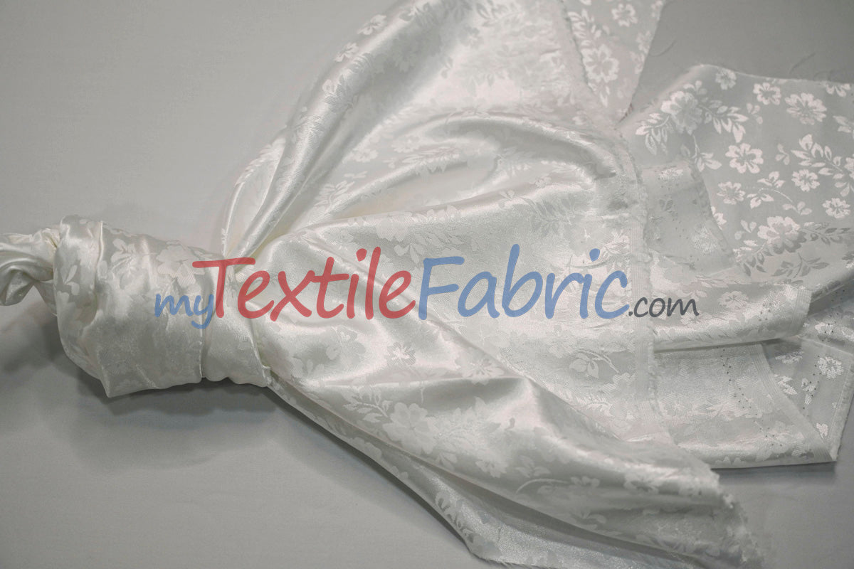 Jasmine Jacquard Polyester Fabric - Floral Brocade, 60" Width (1 Yard)