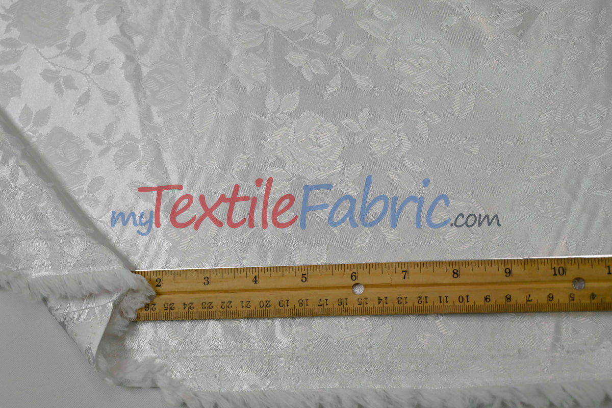 Satin Jacquard Satin Polyester Fabric - Satin Flower Brocade, 58/60" Width, Sample Swatch 3"x3" (1 Sample Swatch)