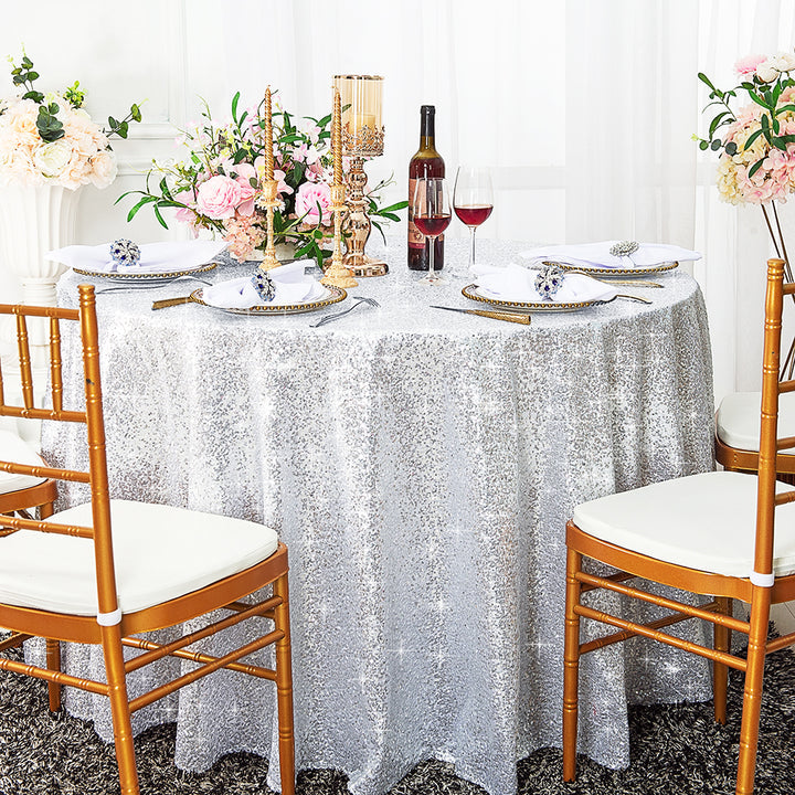 Round Sequin Taffeta Tablecloth