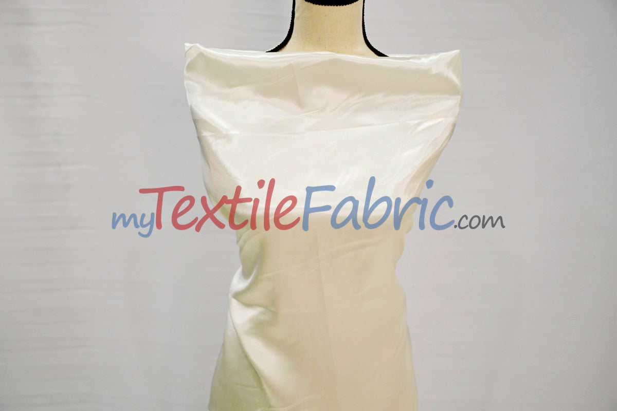 Charmeuse Satin Polyester Fabric - Solid, 58/60" Width, Multiple Colors (1 Yard)