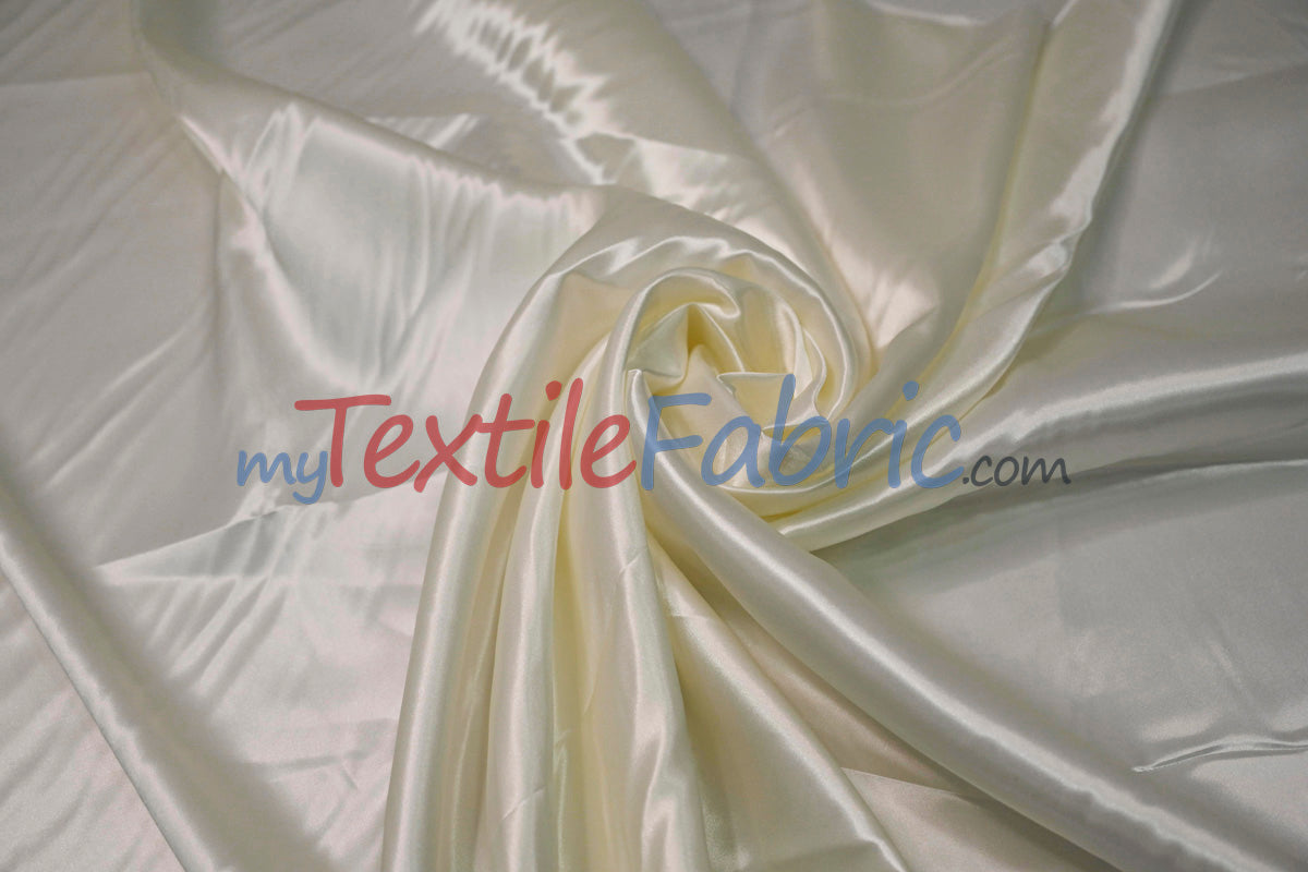 Charmeuse Satin Polyester Fabric - Solid, 58/60" Width, Multiple Colors (1 Yard)