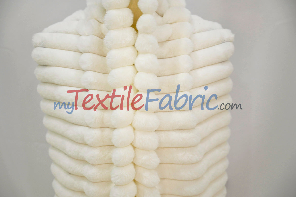 Striped Rabbit Fur 100 Percent Polyester Fabric - Striped Faux Rabbit Fur, 64/66" Width (1 Yard)