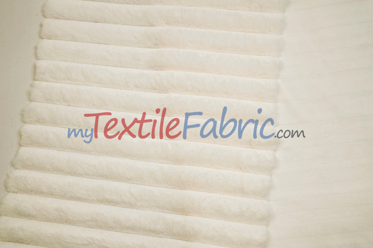 Striped Rabbit Fur 100 Percent Polyester Fabric - Striped Faux Rabbit Fur, 64/66" Width (1 Yard)