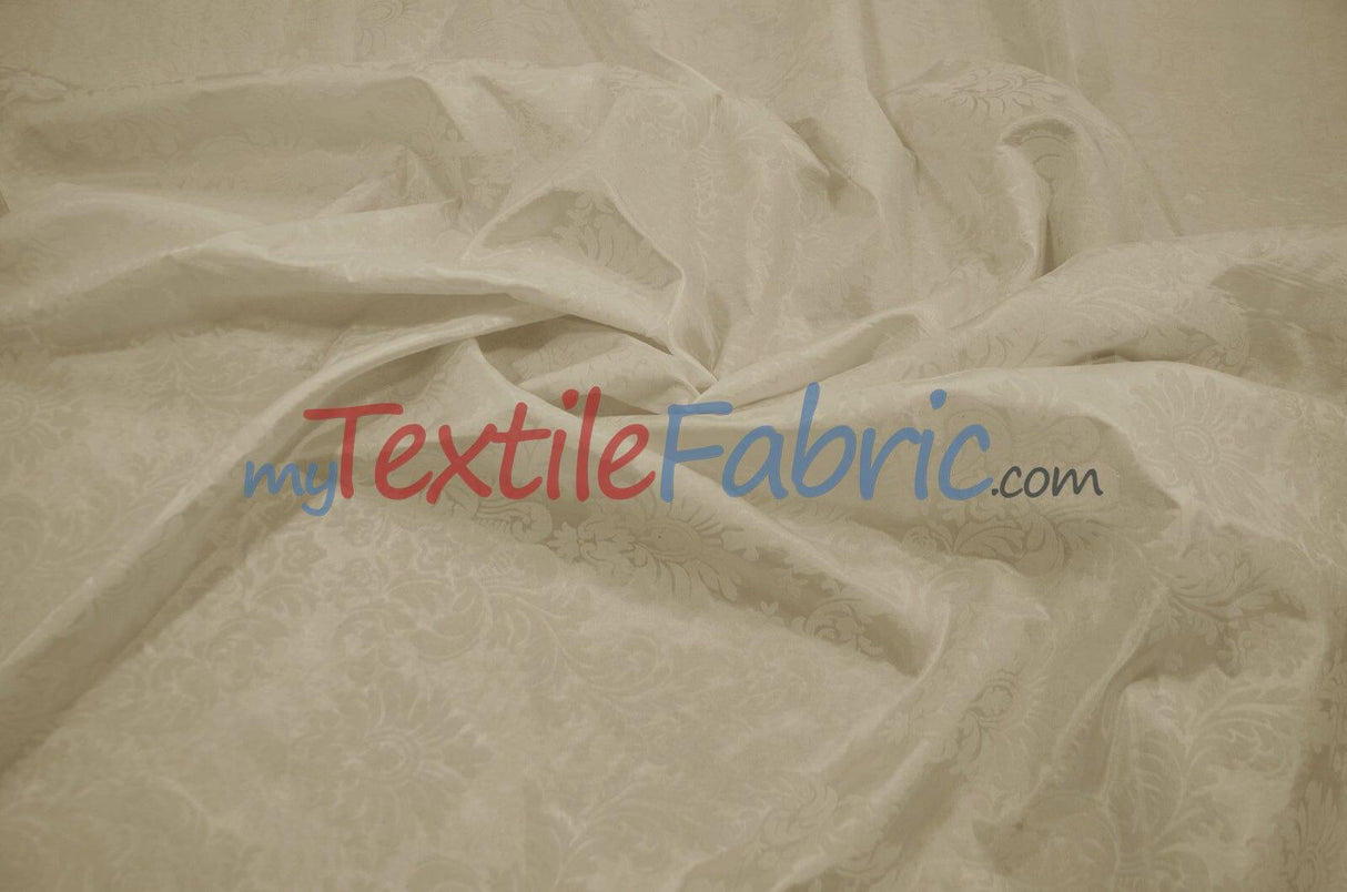 Damask Flocking Taffeta Fabric - Flocking Velvet Damask, 58/60" Width (1 Yard)