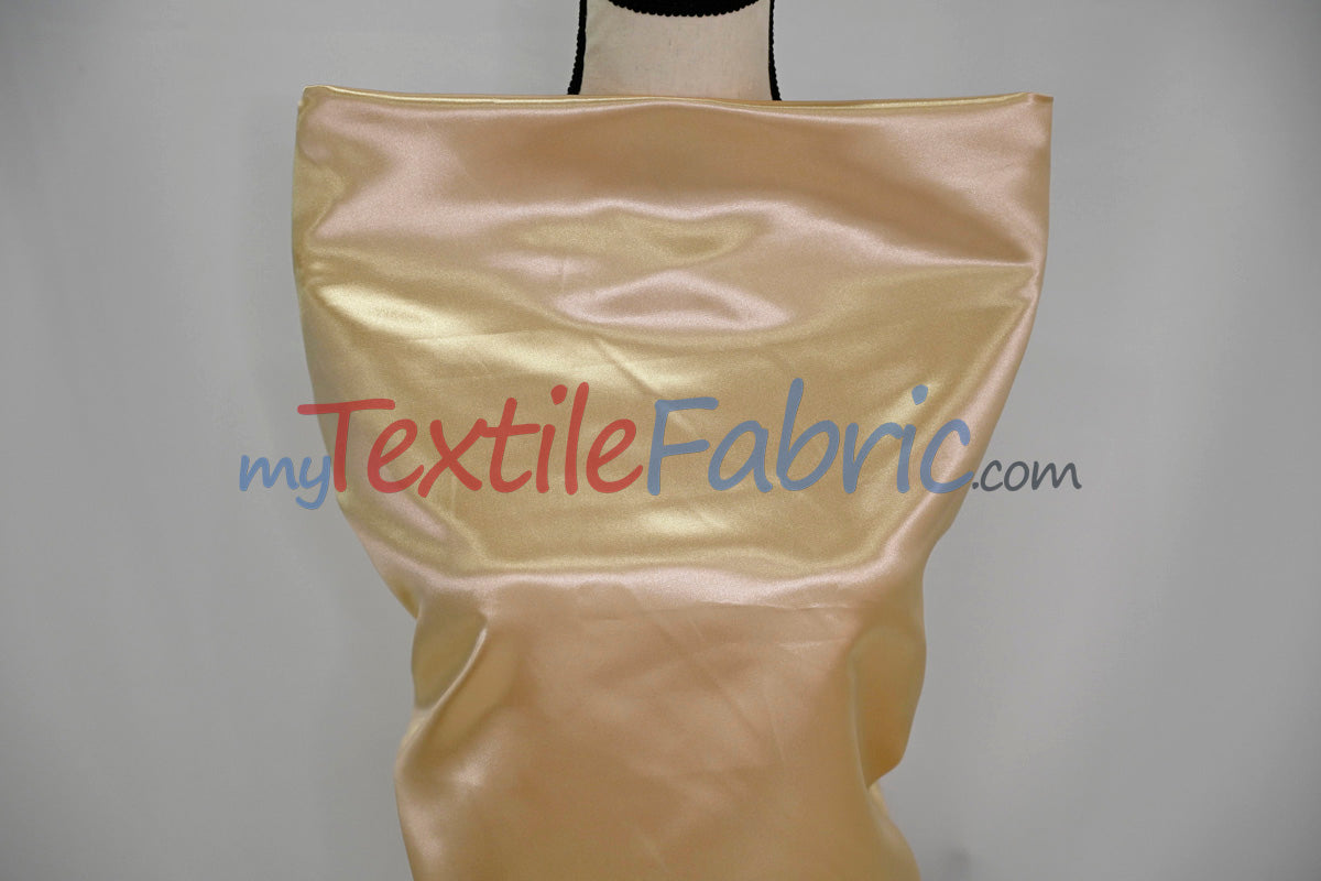 Bridal Satin Polyester Fabric - Shiny Solid, 58/60" Width, Multiple Colors (Yards, Bolts, Sample Swatches)
