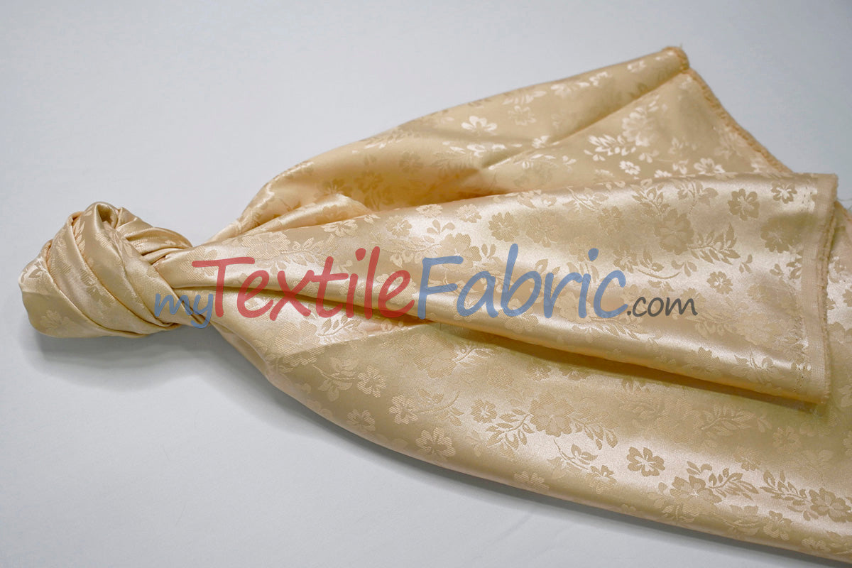 Jasmine Jacquard Polyester Fabric - Floral Brocade, 60" Width (1 Yard)