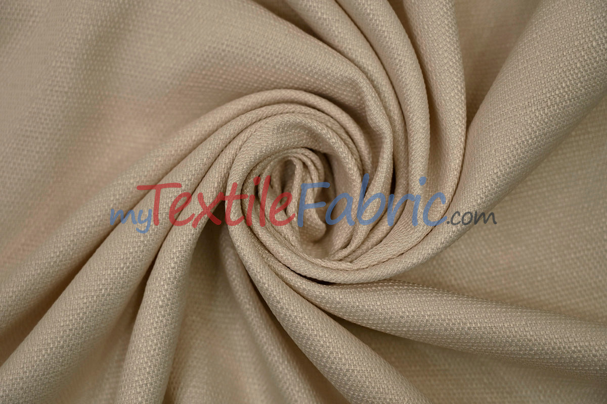 Rustic Linen Polyester Fabric - Faux Linen, 58" Width, 5 Colors (1 Yard)