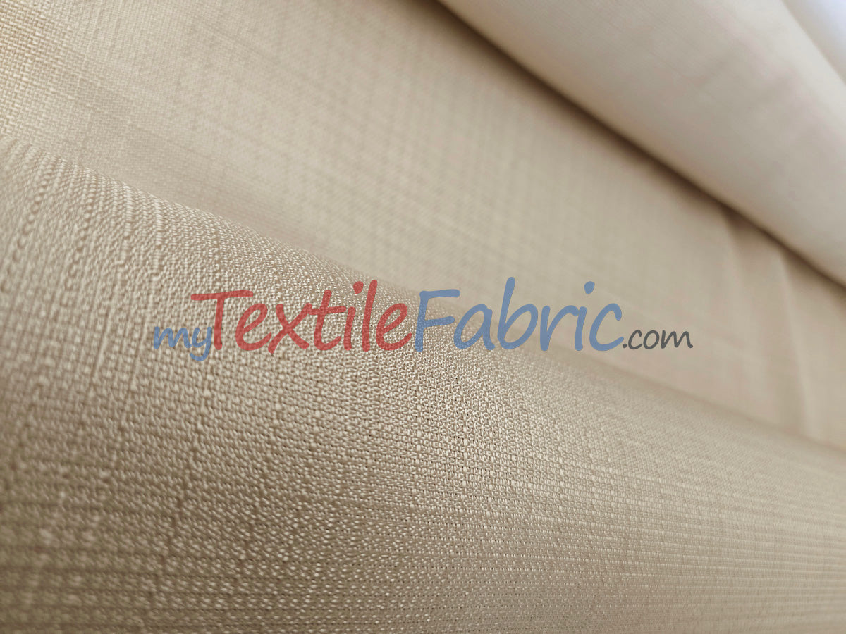 Rustic Linen Polyester Fabric - Faux Linen, 58" Width, 5 Colors (1 Yard)