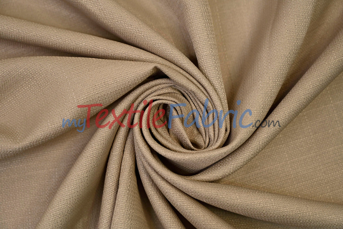Rustic Linen Polyester Fabric - Faux Linen, 58" Width, 5 Colors (1 Yard)