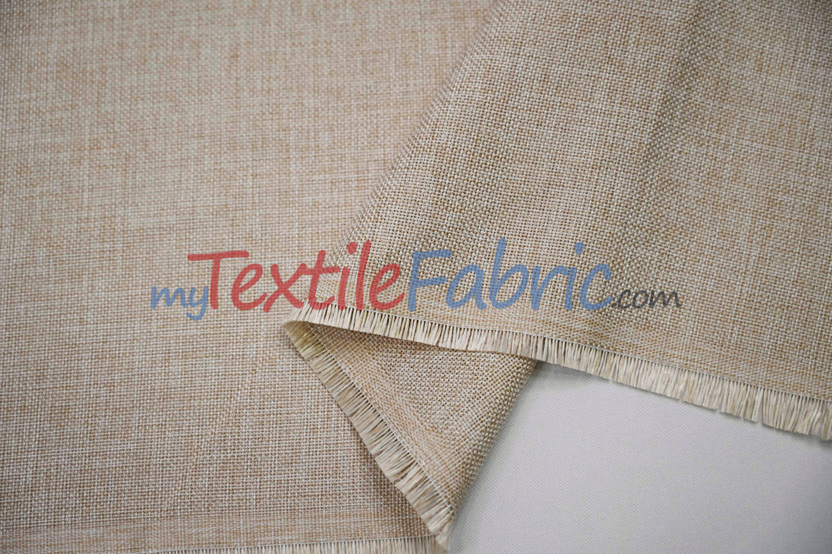 Vintage Linen Polyester Fabric - Faux Burlap, Rustic Natural Look, 58/60" Width (1 Yard)