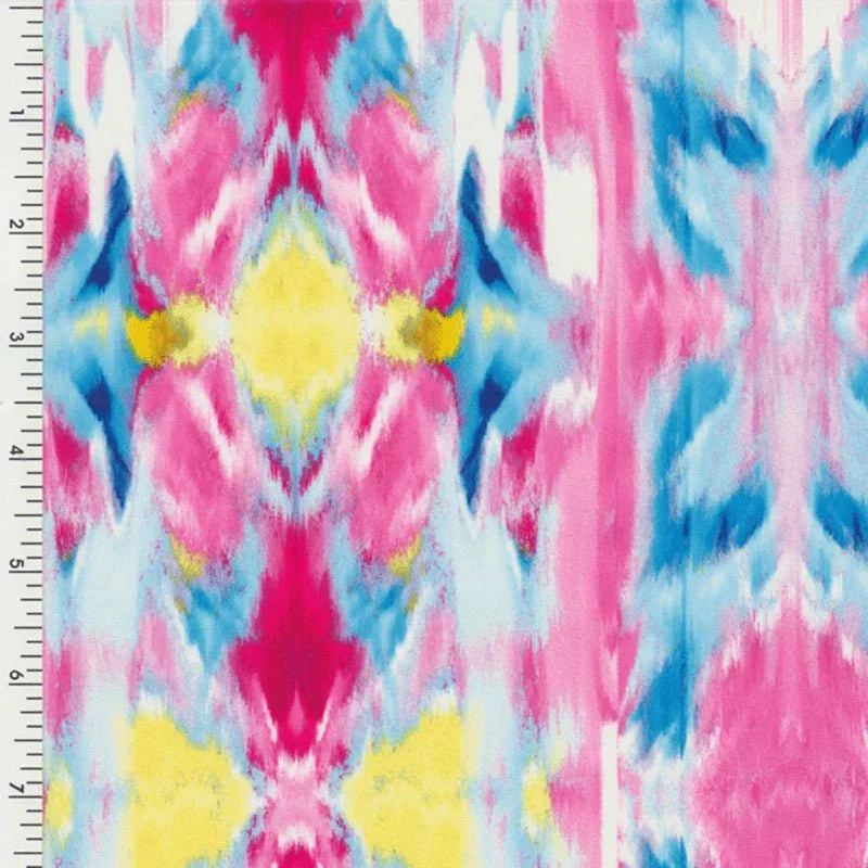Printed Spandex Ikat Leonie Poly Spandex
