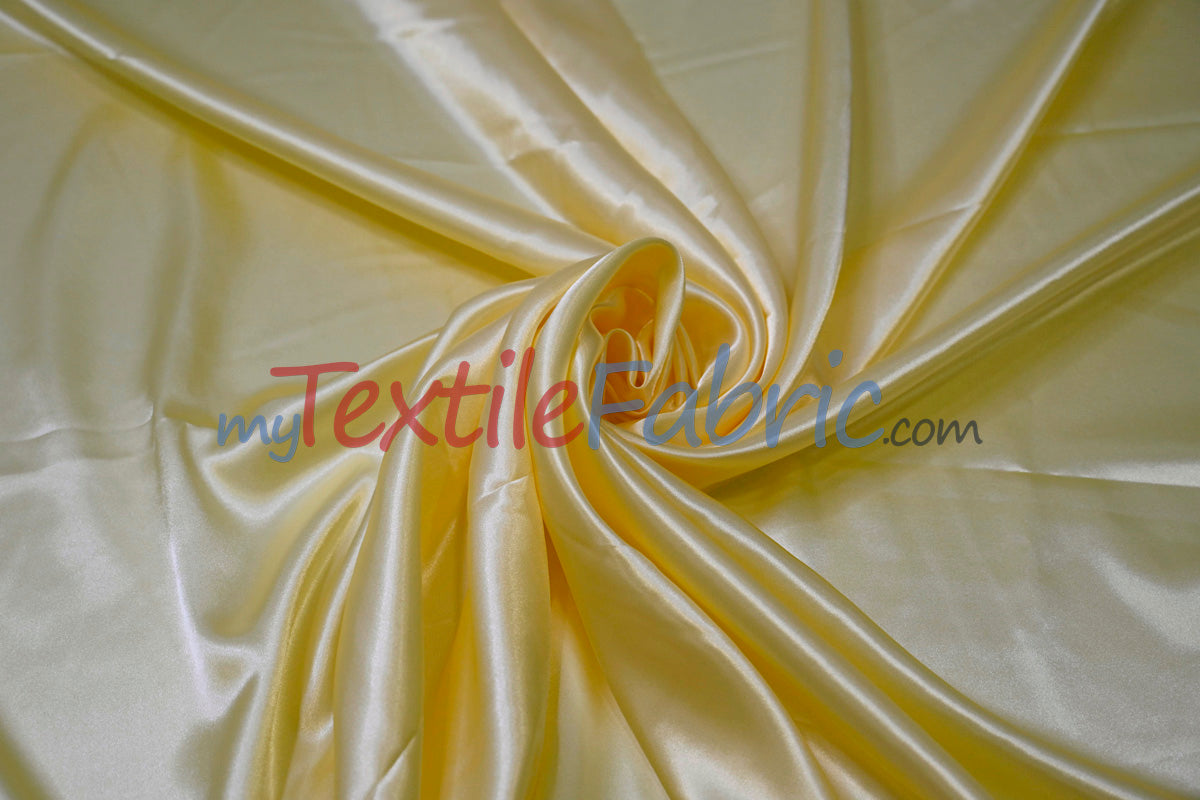 Charmeuse Satin Polyester Fabric - Solid, 58/60" Width, Multiple Colors (1 Yard)