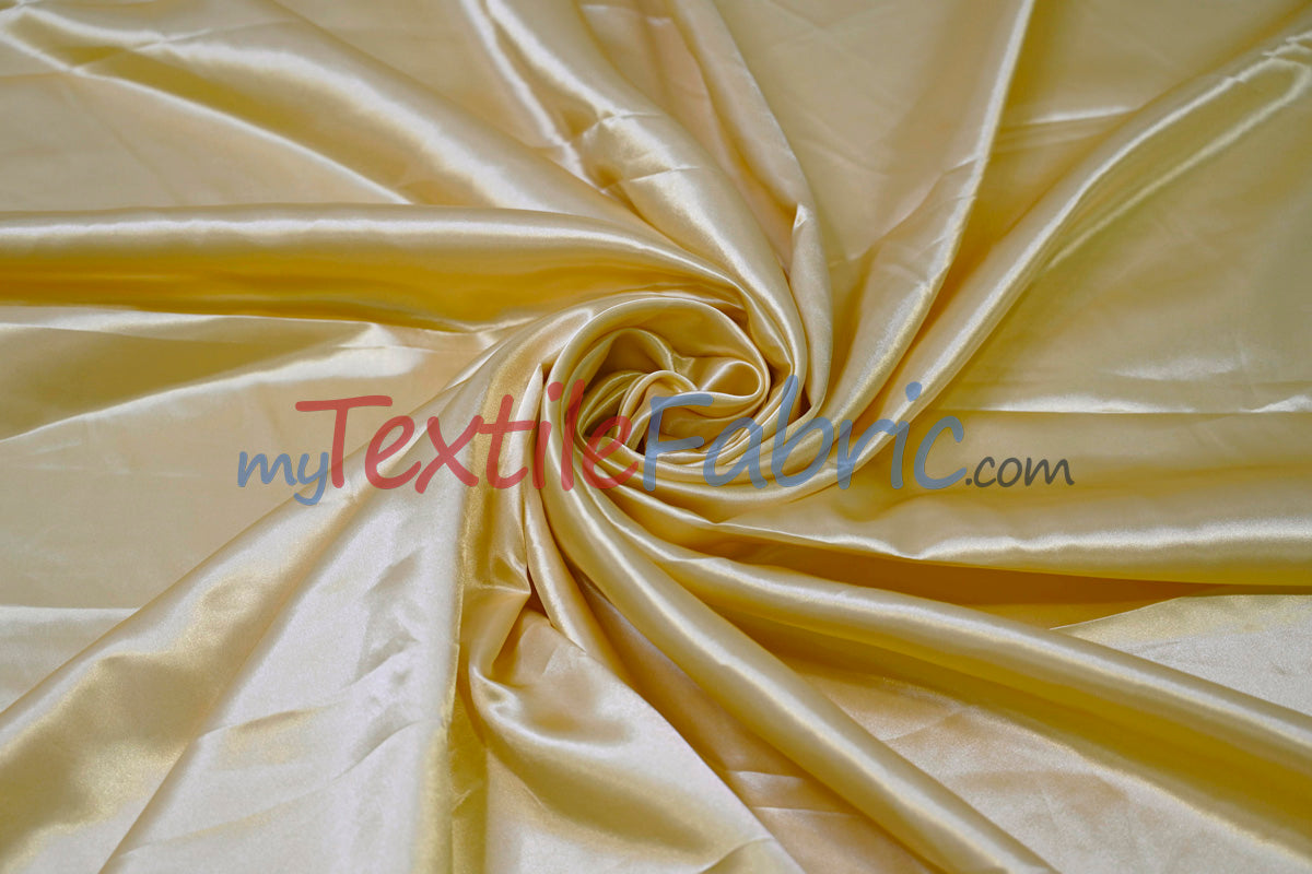 Charmeuse Satin Polyester Fabric - Solid, 58/60" Width, Multiple Colors (1 Yard)
