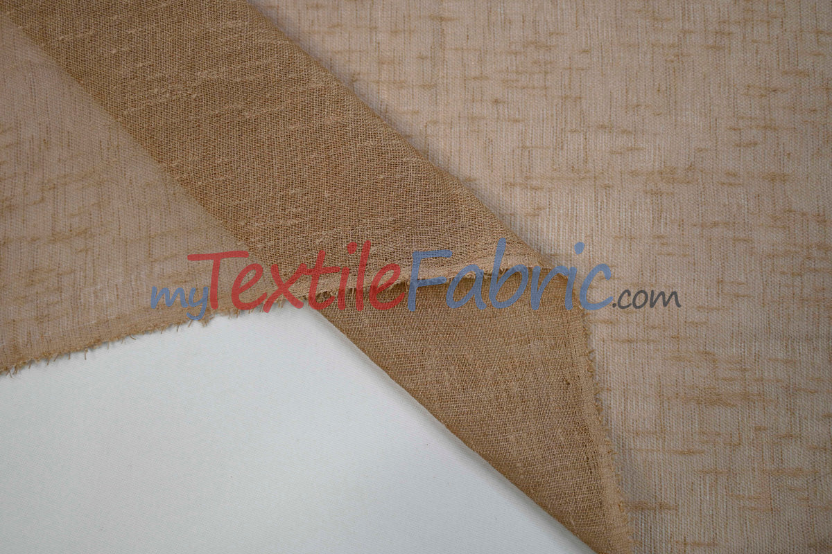 Swiss Sheer Sheer Polyester Fabric - Linen-Look Sheer Drapery, 130" Wide, White (1 Yard)