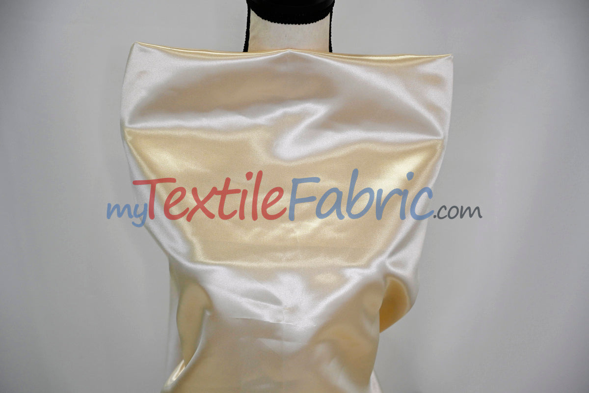 Bridal Satin Polyester Fabric - Shiny Solid, 58/60" Width, Multiple Colors (Yards, Bolts, Sample Swatches)