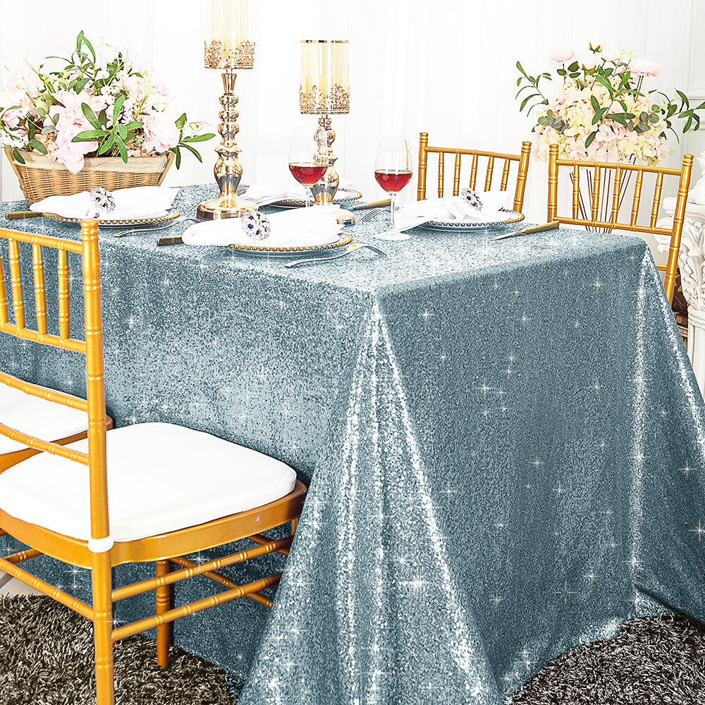 Shimmering Sequin Taffeta Tablecloth for Weddings