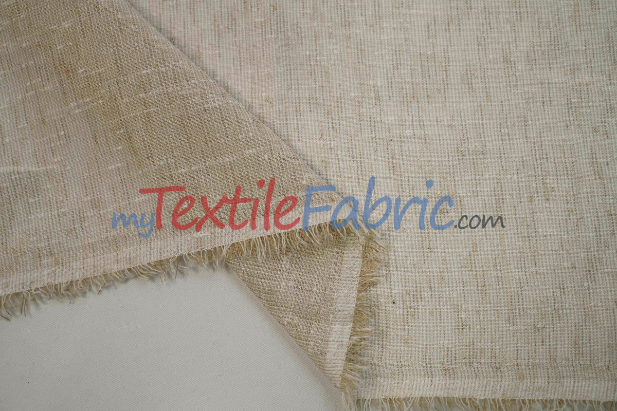 Swiss Sheer Sheer Polyester Fabric - Linen-Look Sheer Drapery, 130" Wide, White (1 Yard)
