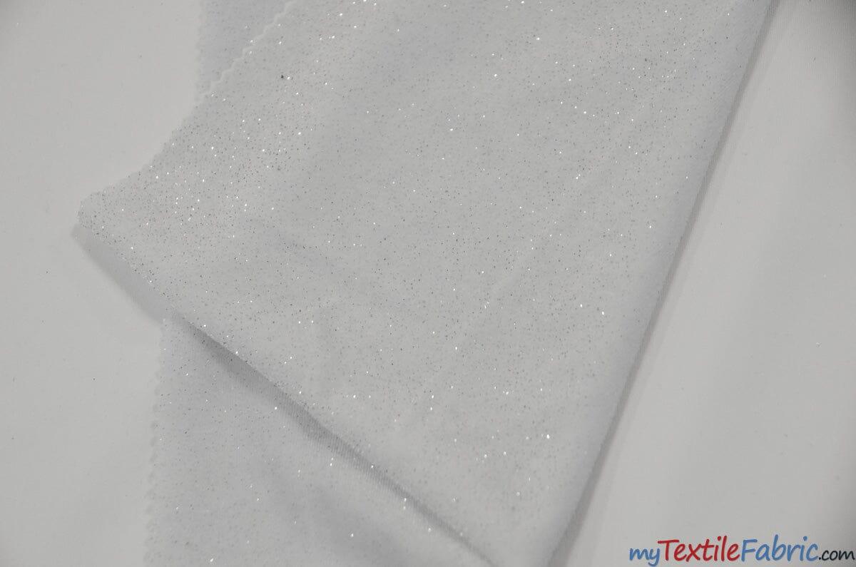 Glitter Stretch Velvet Polyester Spandex Fabric - Sparkling Glitter, 58/60" Width, Multiple Colors (1 Yard)