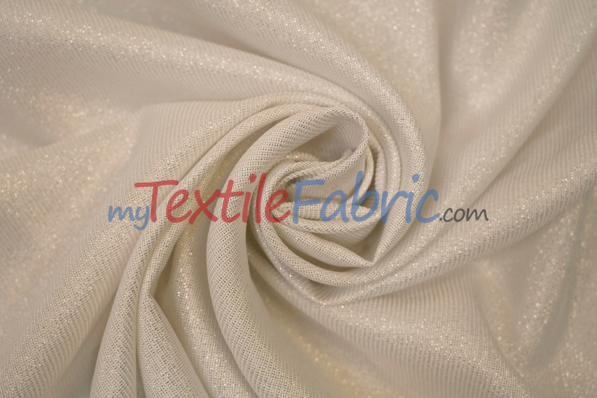 Metallic Vintage Linen Polyester Fabric - Imitation Burlap, Metallic Foil Vein, 58/60" Width (1 Yard)