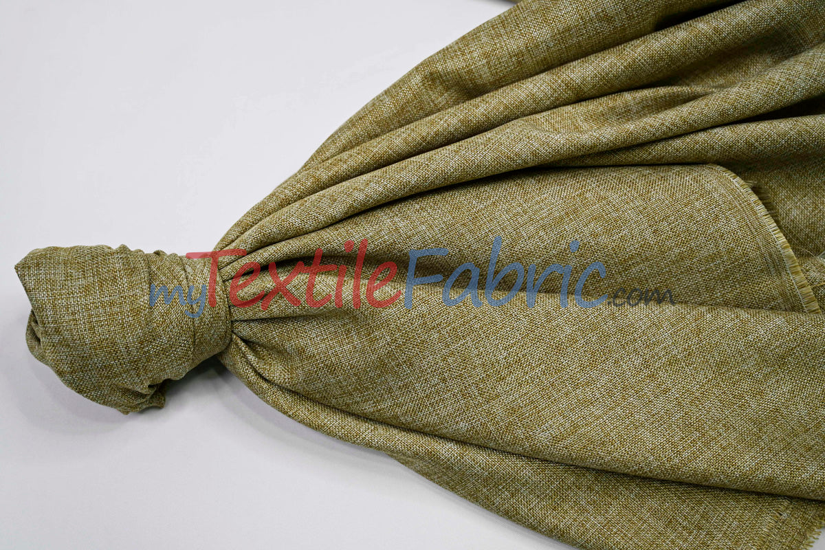 Vintage Linen Polyester Fabric - Faux Burlap, Rustic Natural Look, 58/60" Width (1 Yard)