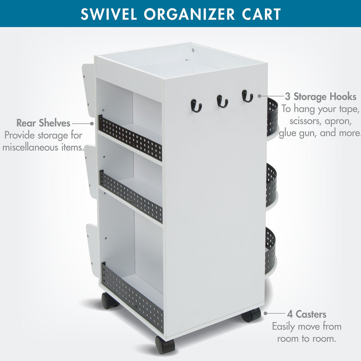 Studio Design Swivel Organizer White / Black
