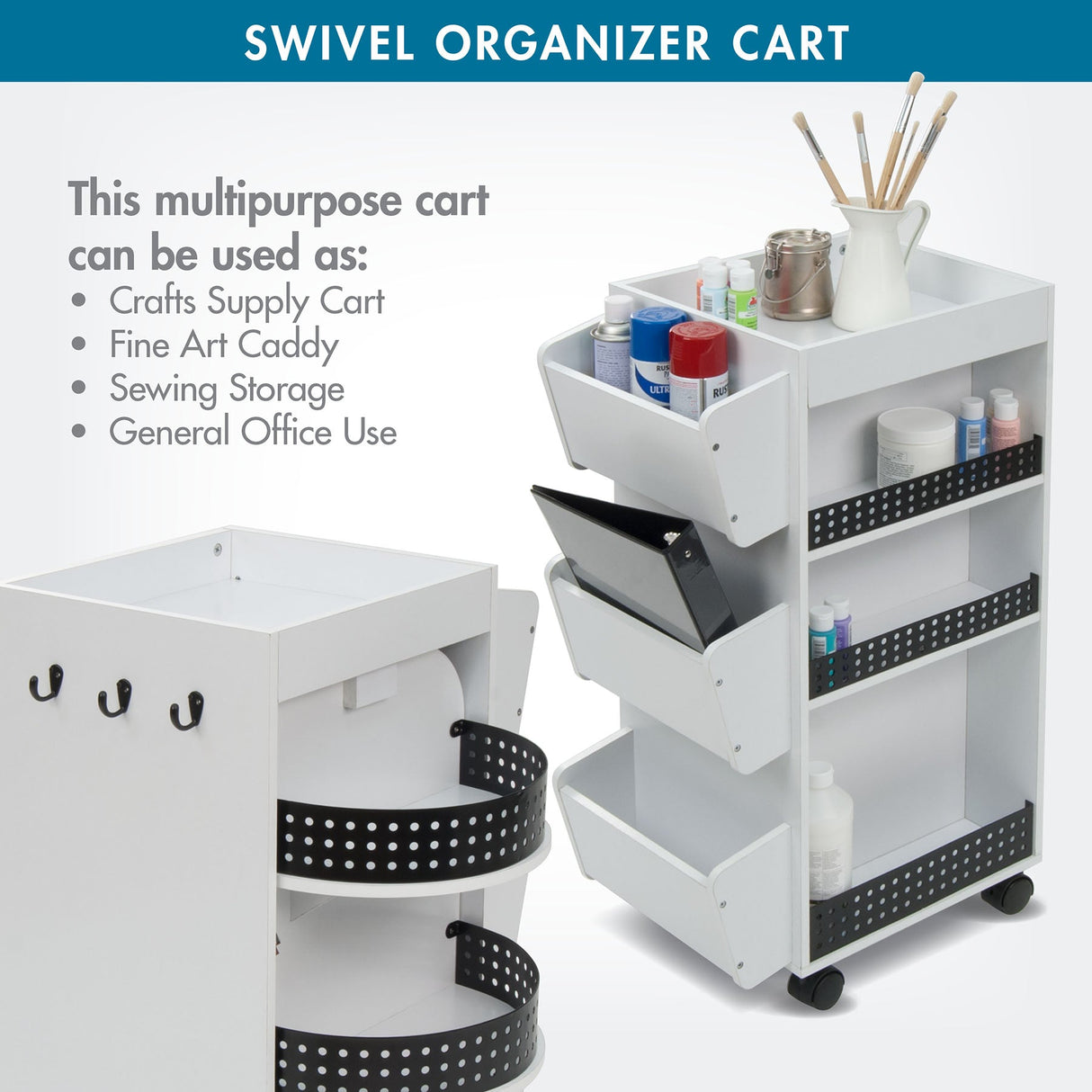Studio Design Swivel Organizer White / Black