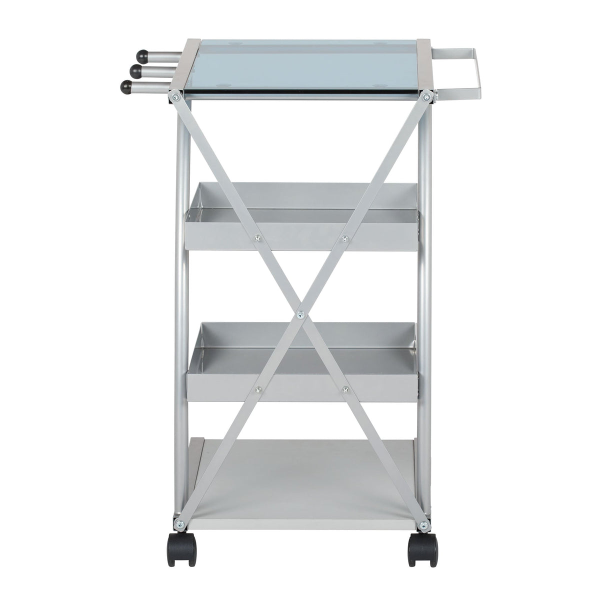Studio Design Triflex Taboret Storage Cart Silver Blue