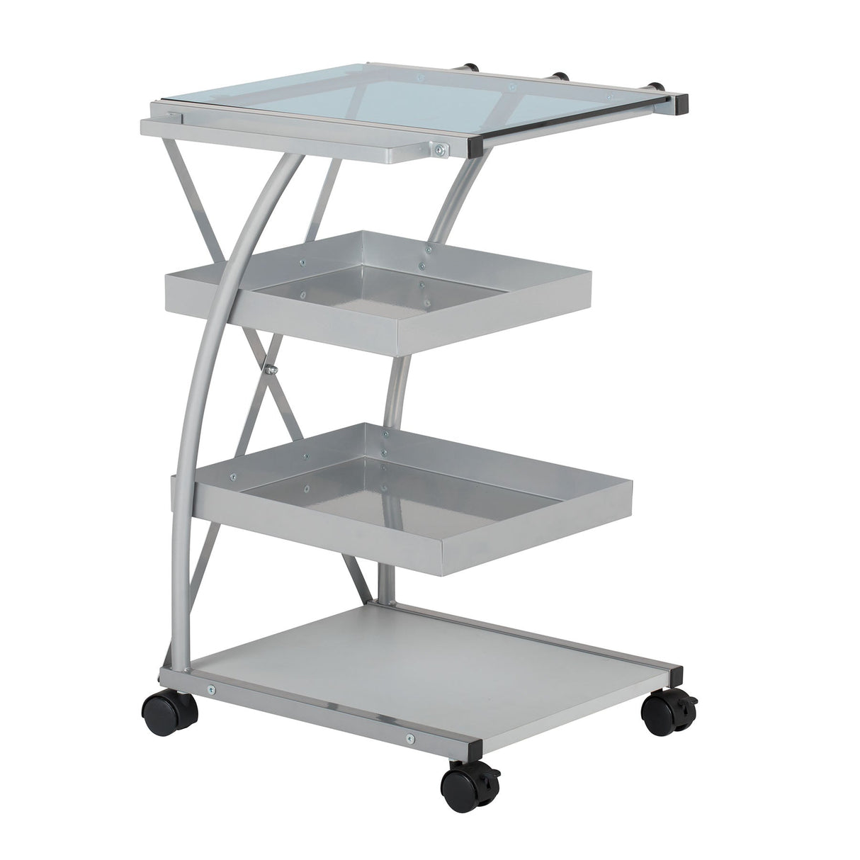Studio Design Triflex Taboret Storage Cart Silver Blue