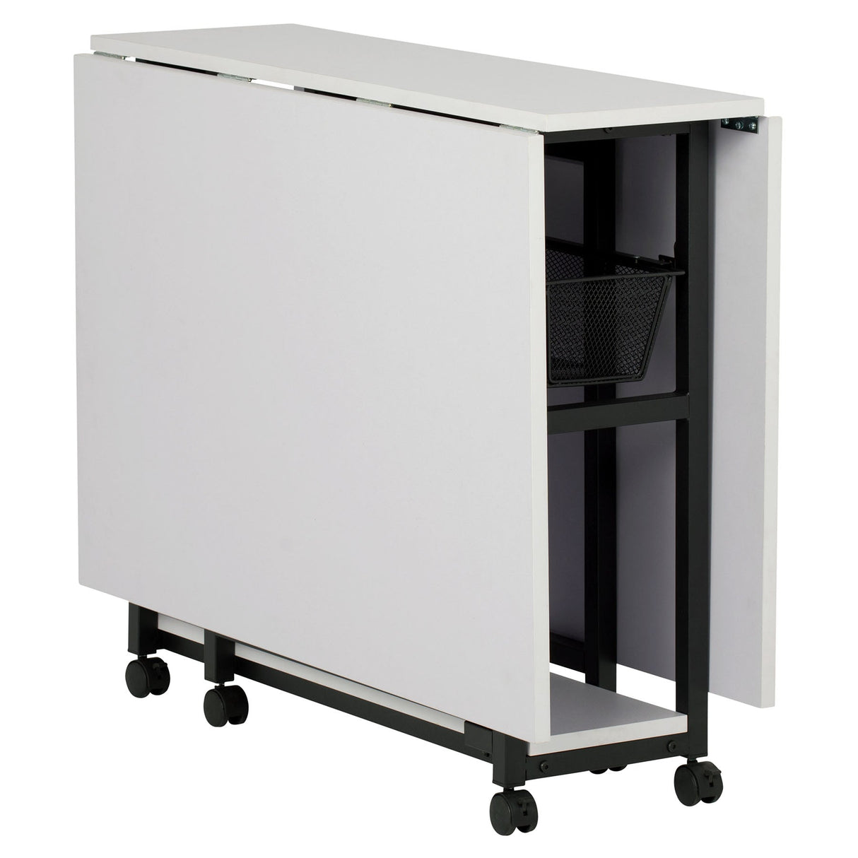 Studio Design Mobile Fabric Cutting Table with Storage 30 Charcoal White