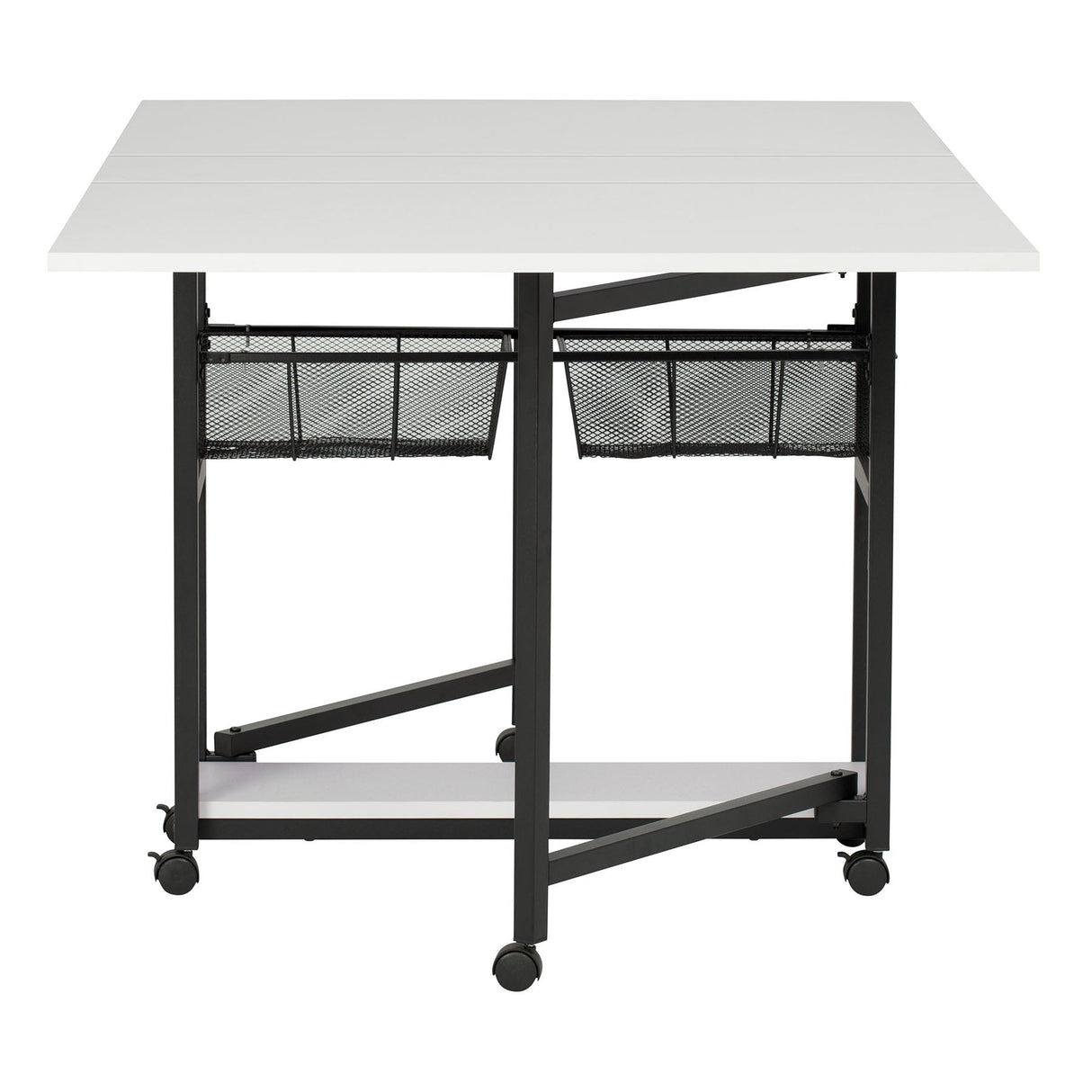 Studio Design Mobile Fabric Cutting Table with Storage 30 Charcoal White