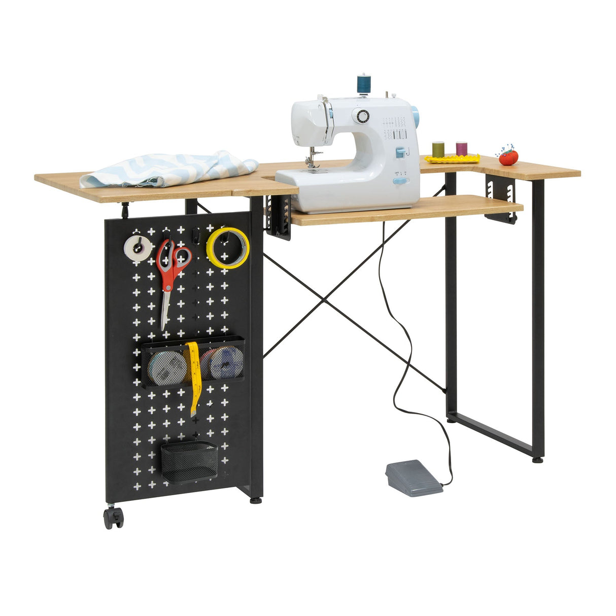 Studio Design Pivot Panel Sewing Table Ashwood Graphite