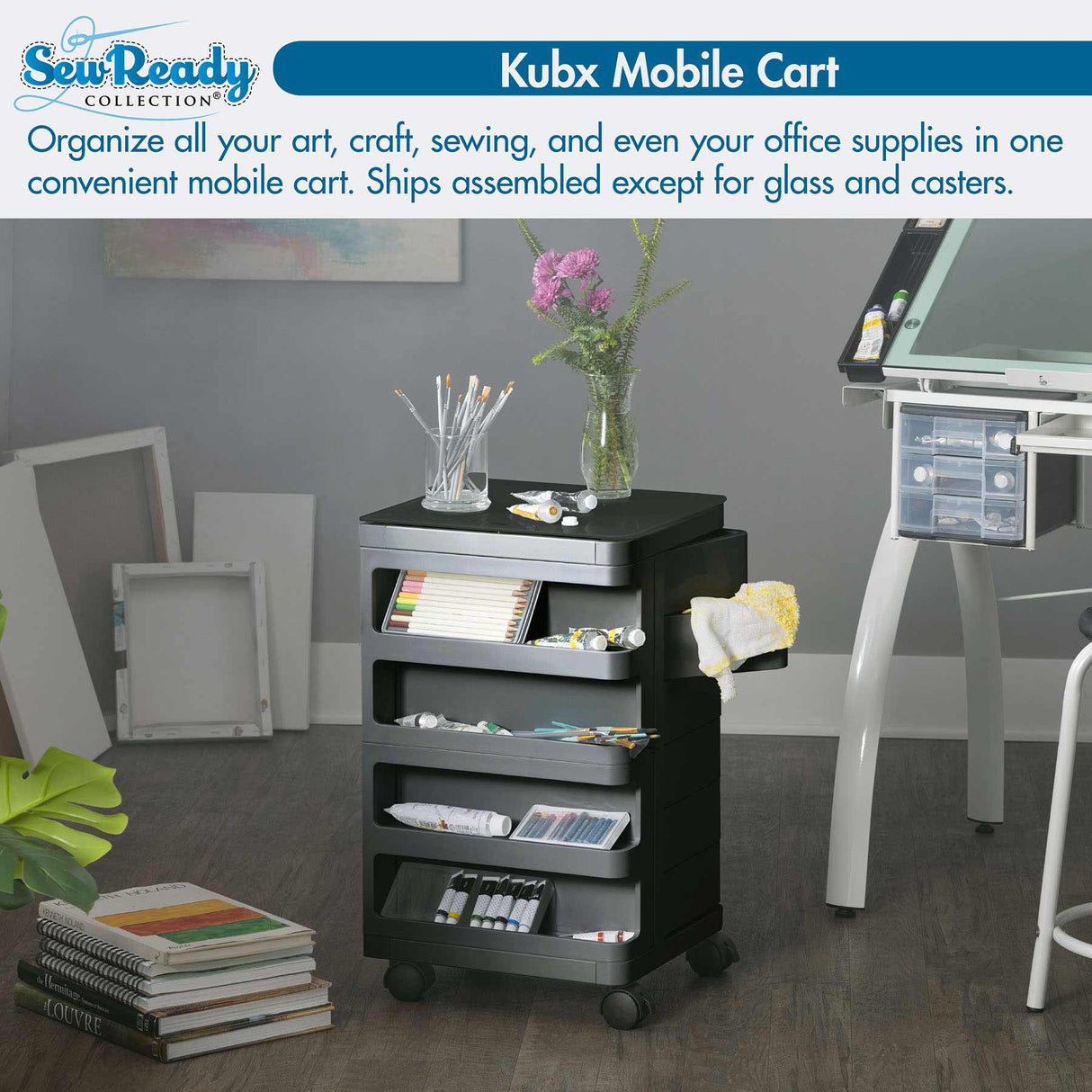 Studio Design KUBX Mobile Storage Cart Black