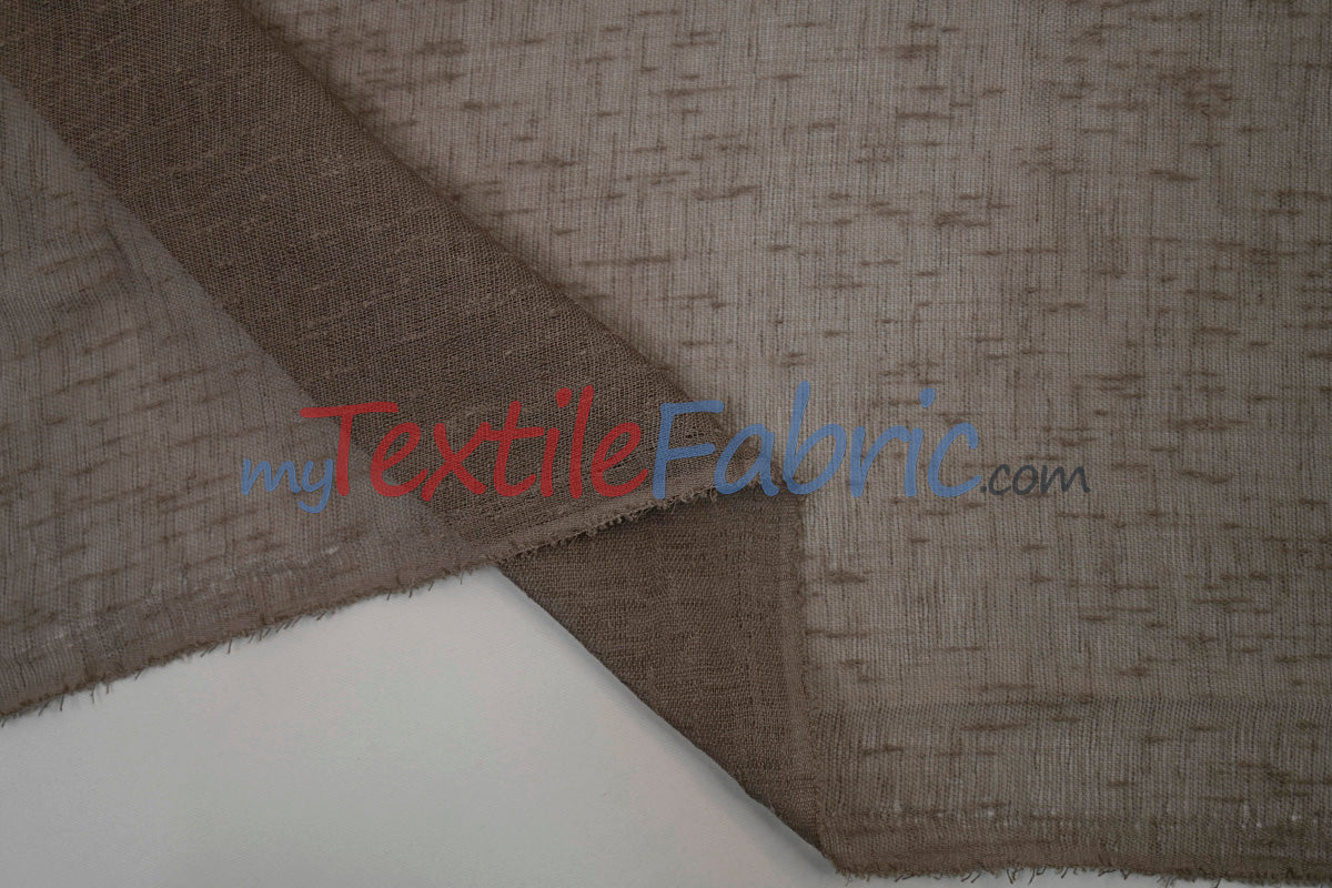 Swiss Sheer Sheer Polyester Fabric - Linen-Look Sheer Drapery, 130" Wide, White (1 Yard)