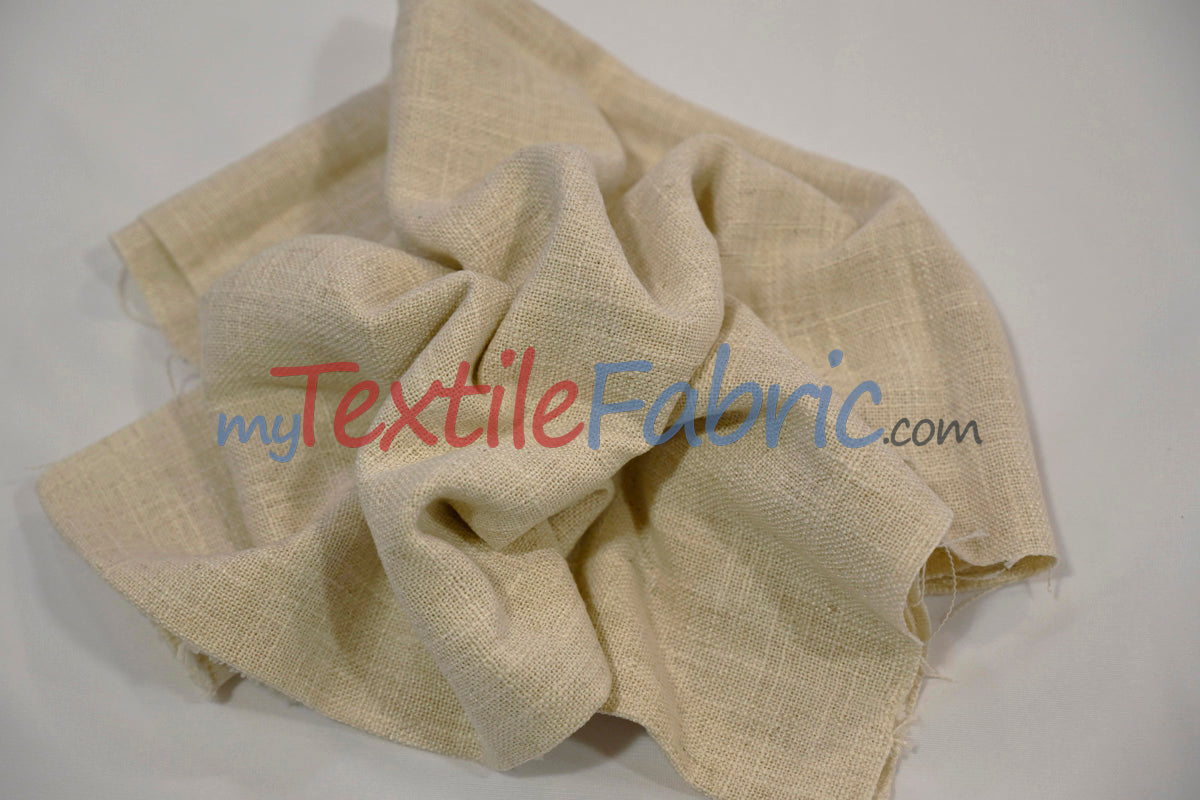 Luxe Linen Fabric Polyester-Linen Blend Fabric - 60" Wide, Upholstery, Apparel, Tablecloth (1 Yard)
